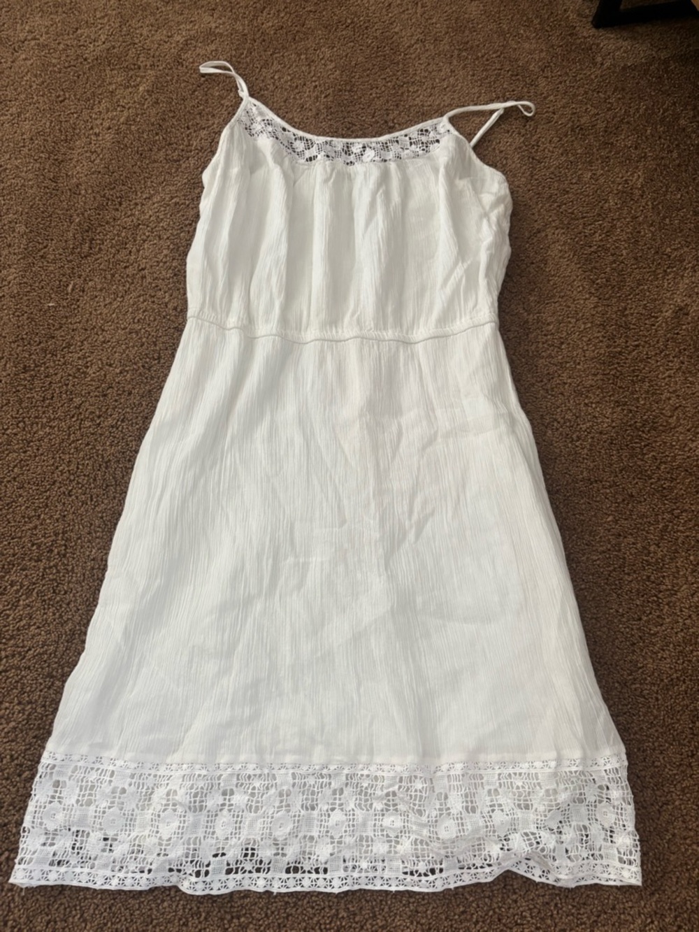 Old Navy White Lace-Trim Midi Dress